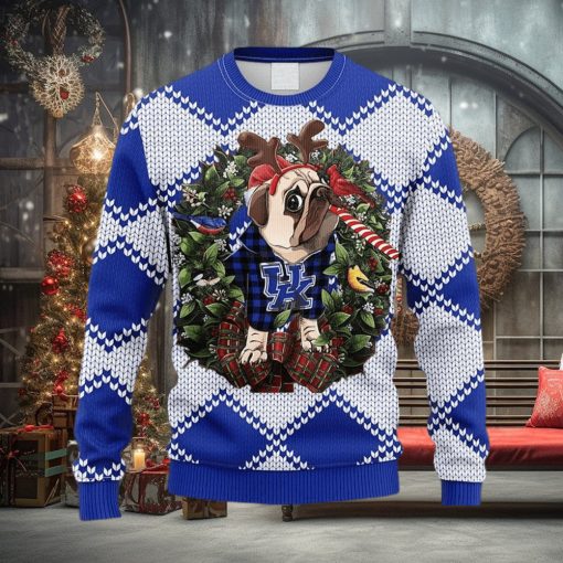 NCAA Kentucky Wildcats Pub Dog Christmas Ugly 3D Sweater For Men And Women Gift Ugly Christmas