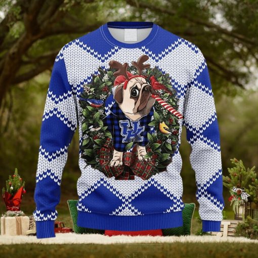 NCAA Kentucky Wildcats Pub Dog Christmas Ugly 3D Sweater For Men And Women Gift Ugly Christmas