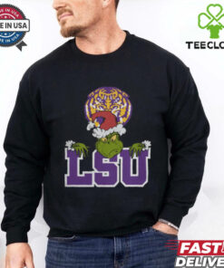 NCAA LSU Tigers Logo Football Grinch Christmas T Shirt