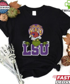 NCAA LSU Tigers Logo Football Grinch Christmas T Shirt