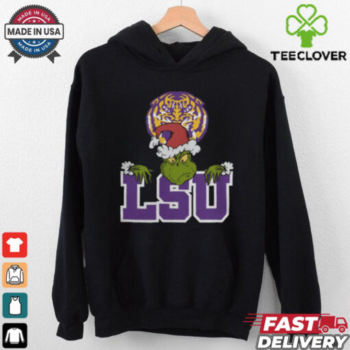 NCAA LSU Tigers Logo Football Grinch Christmas T Shirt