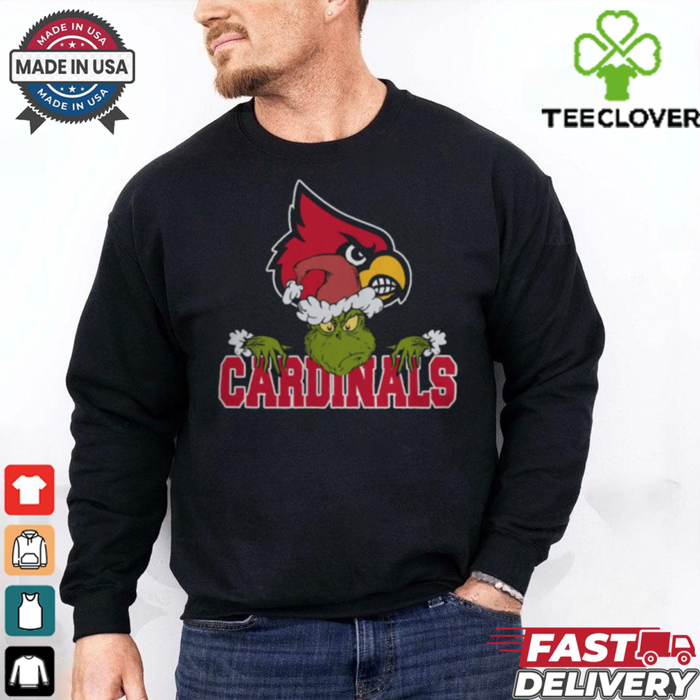 NCAA Louisville Cardinals Logo Football Grinch Christmas T Shirt NCAA Louisville Cardinals Logo Football Grinch Christmas T Shirt