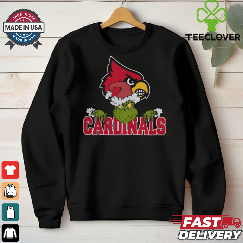 NCAA Louisville Cardinals Logo Football Grinch Christmas T Shirt NCAA Louisville Cardinals Logo Football Grinch Christmas T Shirt