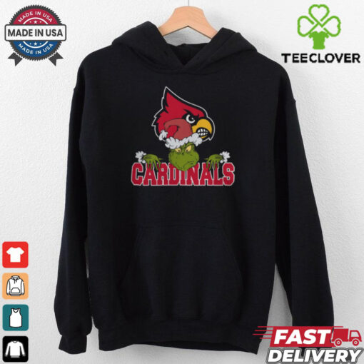 NCAA Louisville Cardinals Logo Football Grinch Christmas T Shirt