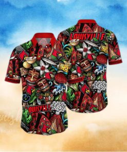 NCAA Louisville Cardinals Tiki Hippie Hawaiian Shirt The Perfect Summer Vibe For FootBall Fans