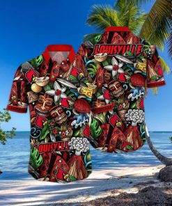 NCAA Louisville Cardinals Tiki Hippie Hawaiian Shirt The Perfect Summer Vibe For FootBall Fans