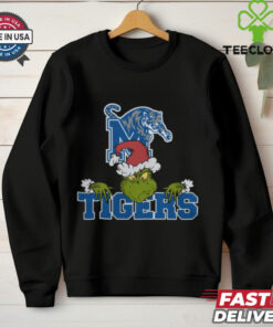 NCAA Memphis Tigers Logo Football Grinch Christmas T Shirt
