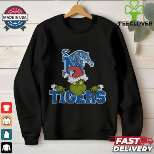 NCAA Memphis Tigers Logo Football Grinch Christmas T Shirt