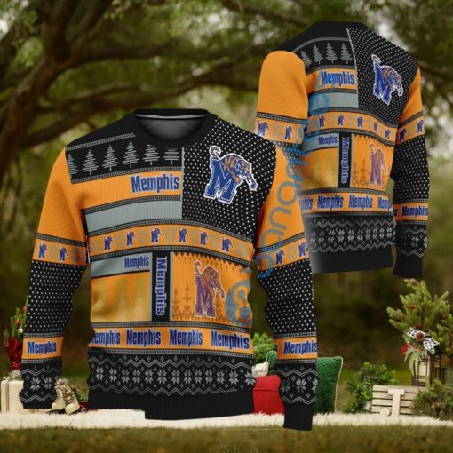 NCAA Memphis Tigers Logo New Style Knitted Xmas Sweater For Men And Women