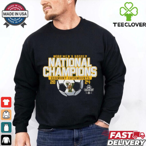 NCAA Mens Soccer Vermont Catamounts 2024 NCAA Mens Soccer National Champions Black Unisex T Shirt