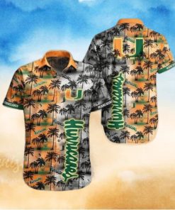 NCAA Miami Hurricanes Hawaiian Shirt Coconut Tree Pattern All Over Print
