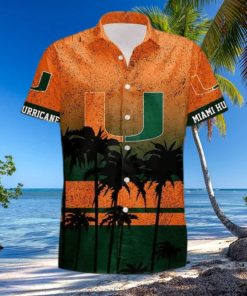 NCAA Miami Hurricanes Hawaiian Shirt Coconut Tree Pattern