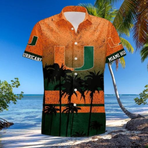 NCAA Miami Hurricanes Hawaiian Shirt Coconut Tree Pattern