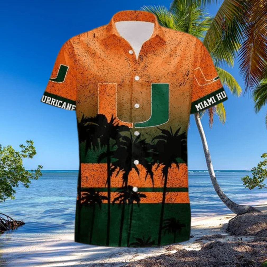 NCAA Miami Hurricanes Hawaiian Shirt Coconut Tree Pattern NCAA Miami Hurricanes Hawaiian Shirt Coconut Tree Pattern