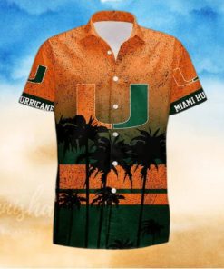 NCAA Miami Hurricanes Hawaiian Shirt Coconut Tree Pattern