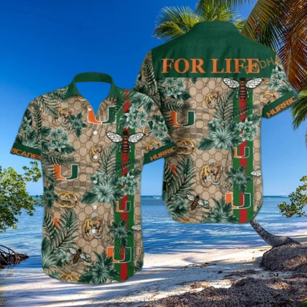 NCAA Miami Hurricanes Hawaiian Shirt Gucci Parody Tropical Flower Pattern NCAA Miami Hurricanes Hawaiian Shirt Gucci Parody Tropical Flower Pattern