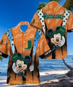 NCAA Miami Hurricanes Hawaiian Shirt Mickey Mouse Disney Summer Gift