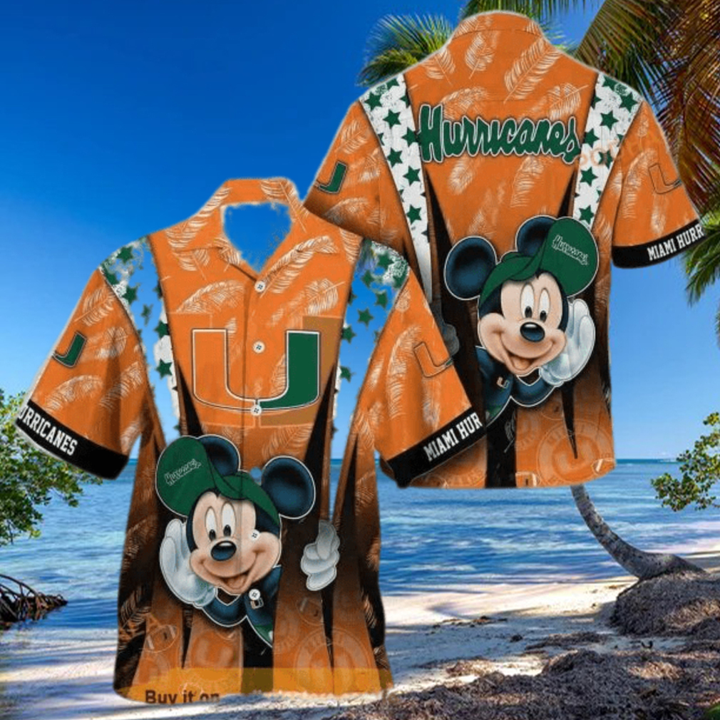 NCAA Miami Hurricanes Hawaiian Shirt Mickey Mouse Disney Summer Gift NCAA Miami Hurricanes Hawaiian Shirt Mickey Mouse Disney Summer Gift