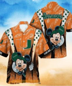 NCAA Miami Hurricanes Hawaiian Shirt Mickey Mouse Disney Summer Gift
