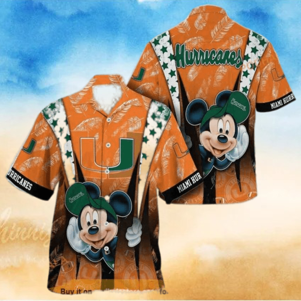 NCAA Miami Hurricanes Hawaiian Shirt Mickey Mouse Disney Summer Gift NCAA Miami Hurricanes Hawaiian Shirt Mickey Mouse Disney Summer Gift