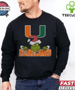 NCAA Miami Hurricanes Logo Football Grinch Christmas T Shirt