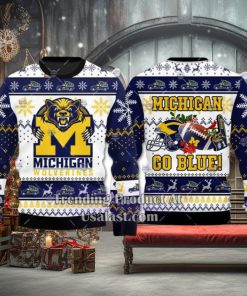 NCAA Michigan Wolverines Go Blue Ugly Christmas Sweater