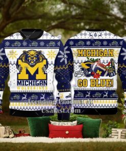 NCAA Michigan Wolverines Go Blue Ugly Christmas Sweater