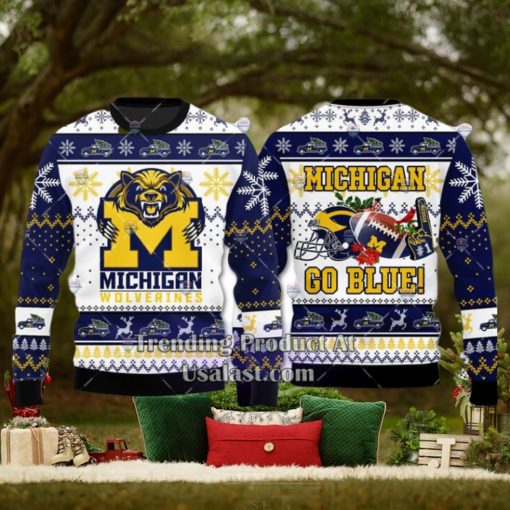 NCAA Michigan Wolverines Go Blue Ugly Christmas Sweater