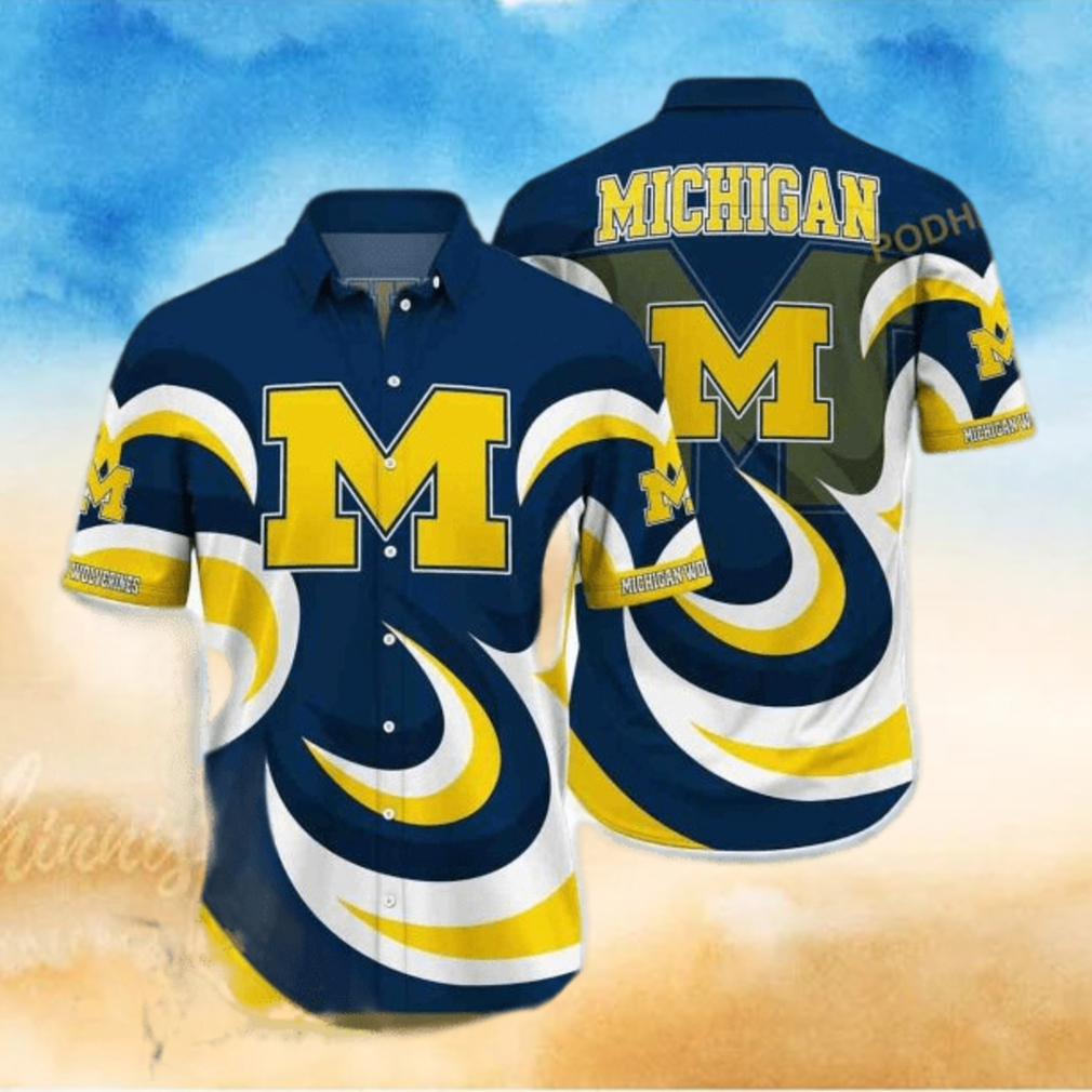 NCAA Michigan Wolverines Hawaiian Shirt Sport Gift For Dad NCAA Michigan Wolverines Hawaiian Shirt Sport Gift For Dad