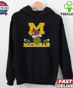 NCAA Michigan Wolverines Logo Football Grinch Christmas T Shirt