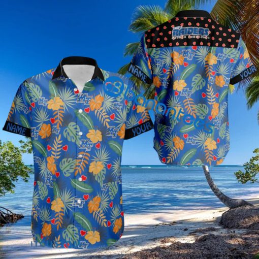 NCAA Middle Tenn Blue Raiders Heart Pattern Hawaiian Shirt