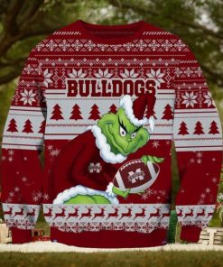 NCAA Mississippi State Bulldogs Grinch Ugly Christmas Sweater Christmas Gift For Sport Fans