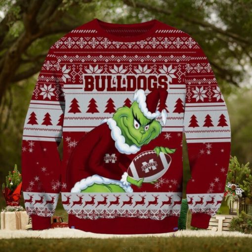 NCAA Mississippi State Bulldogs Grinch Ugly Christmas Sweater Christmas Gift For Sport Fans