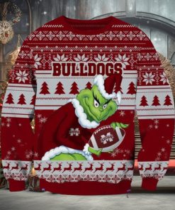 NCAA Mississippi State Bulldogs Grinch Ugly Christmas Sweater Christmas Gift For Sport Fans
