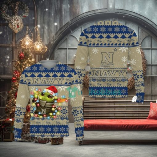 NCAA Navy Midshipmen Cute Baby Yoda Star Wars For Christmas Gifts Ugly Christmas Sweater