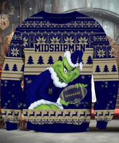 NCAA Navy Midshipmen Grinch AOP Ugly Christmas Sweater Christmas Gift For Men And Women