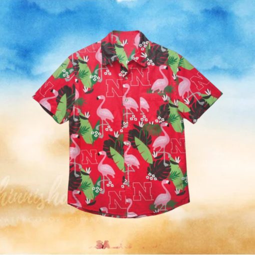 NCAA Nebraska Cornhuskers Flamingo Tropical Hawaiian Shirt