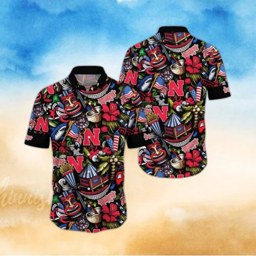 NCAA Nebraska Cornhuskers Flower Hawaii Shirt Summer Vibes For FootBall Fans