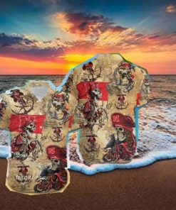 NCAA Nebraska Cornhuskers Gold Skull Hawaiian Shirt