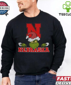 NCAA Nebraska Cornhuskers Logo Football Grinch Christmas T Shirt