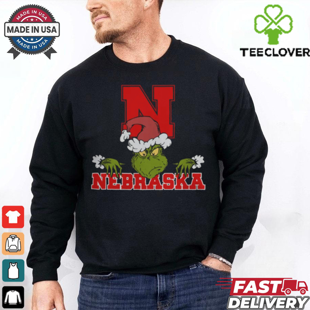 NCAA Nebraska Cornhuskers Logo Football Grinch Christmas T Shirt NCAA Nebraska Cornhuskers Logo Football Grinch Christmas T Shirt