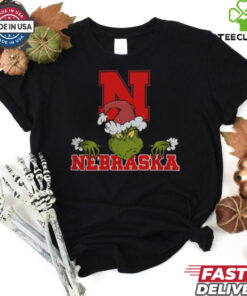 NCAA Nebraska Cornhuskers Logo Football Grinch Christmas T Shirt