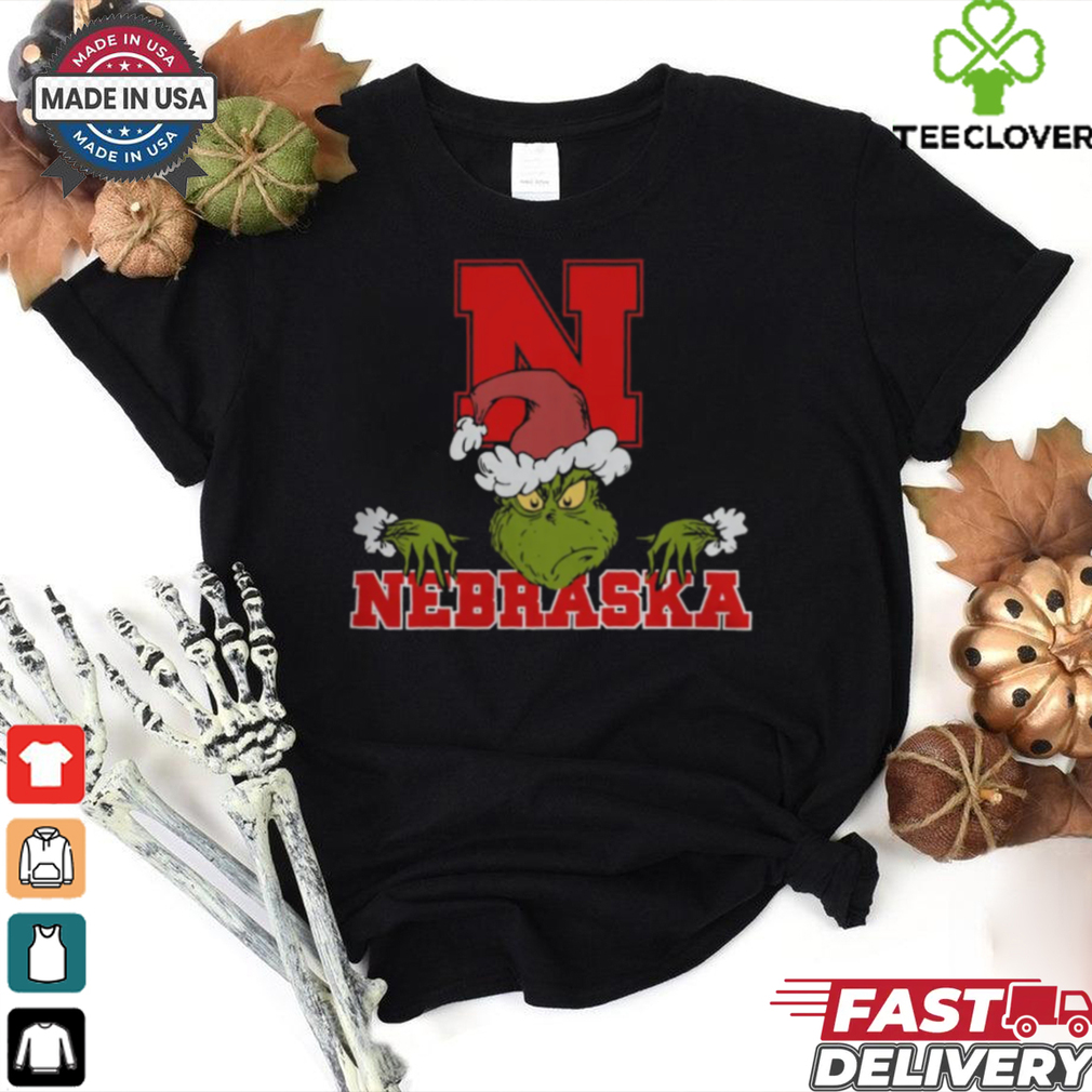 NCAA Nebraska Cornhuskers Logo Football Grinch Christmas T Shirt NCAA Nebraska Cornhuskers Logo Football Grinch Christmas T Shirt