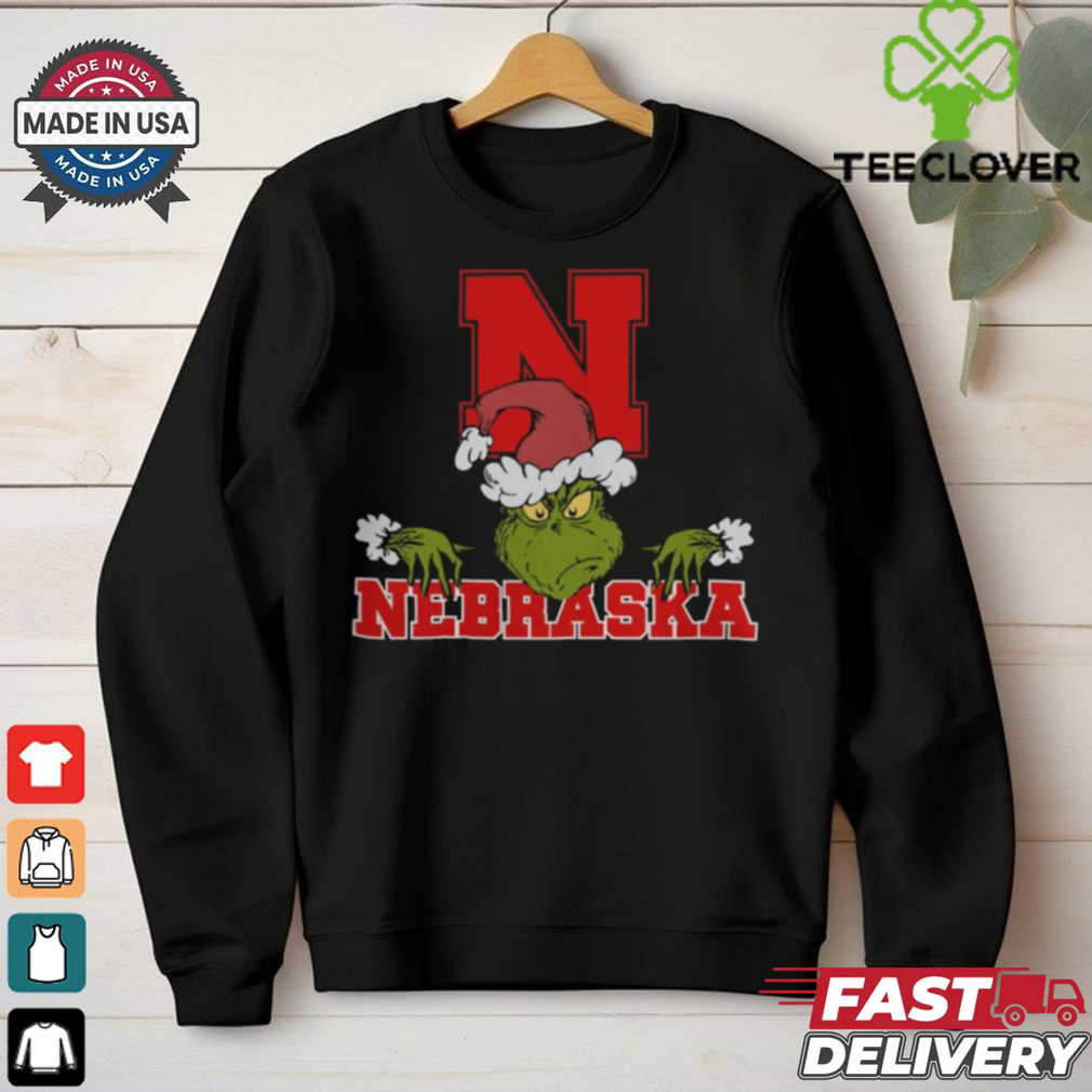 NCAA Nebraska Cornhuskers Logo Football Grinch Christmas T Shirt NCAA Nebraska Cornhuskers Logo Football Grinch Christmas T Shirt