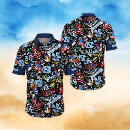 NCAA North Carolina Tar Heels Flower Hawaii Shirt Summer Vibes For FootBall Fans