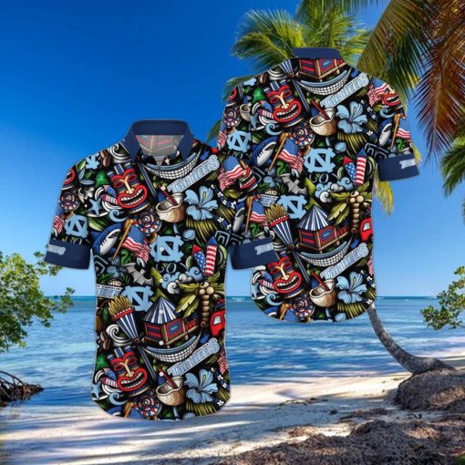 NCAA North Carolina Tar Heels Flower Hawaii Shirt Summer Vibes For FootBall Fans