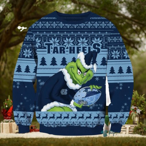 NCAA North Carolina Tar Heels Grinch AOP Ugly Christmas Sweater Christmas Gift For Men And Women