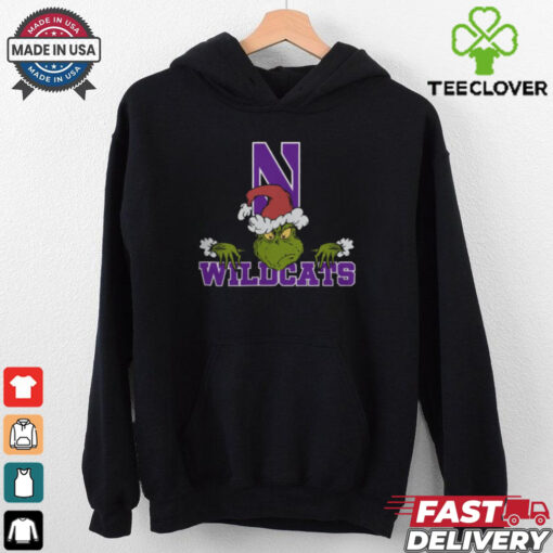NCAA Northwestern Wildcats Logo Football Grinch Christmas T Shirt