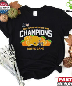 NCAA Notre Dame 2025 Capital One Orange Bowl Champions Helmet  Fan Favorite Shirt