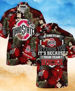 NCAA Ohio State Buckeyes Hawaiian Shirt Tropical Aloha If This Flag Offends You